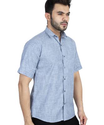 Blue half sleeves casual shirt 3