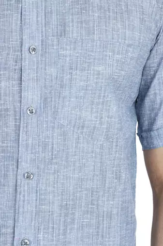 Blue half sleeves casual shirt