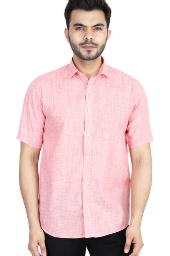 Pink self design casual shirt