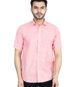 Pink self design casual shirt