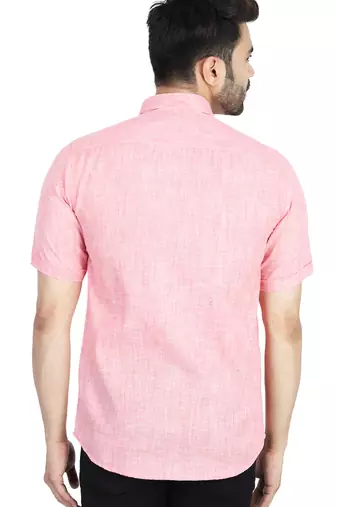 Pink self design casual shirt