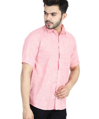 Pink self design casual shirt 3