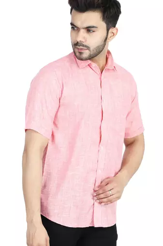 Pink self design casual shirt