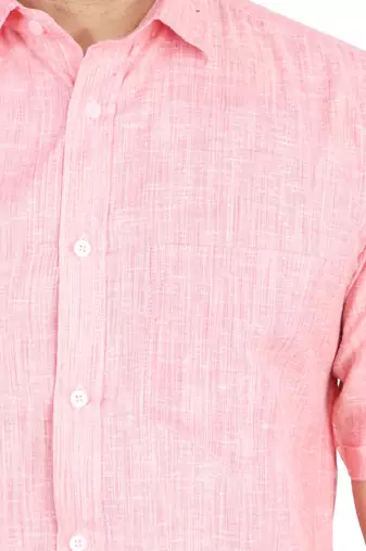 Pink self design casual shirt