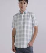 Blue check casual shirt
