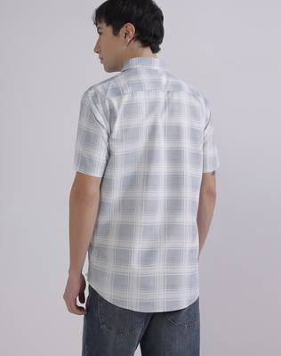 Blue check casual shirt 2
