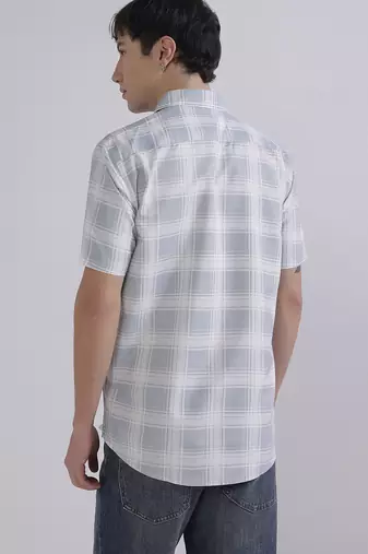 Blue check casual shirt