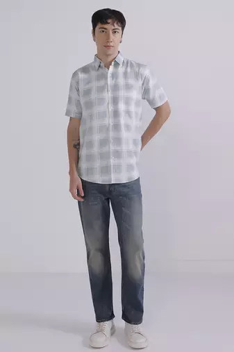 Blue check casual shirt