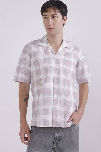 Regular fit casual check shirt
