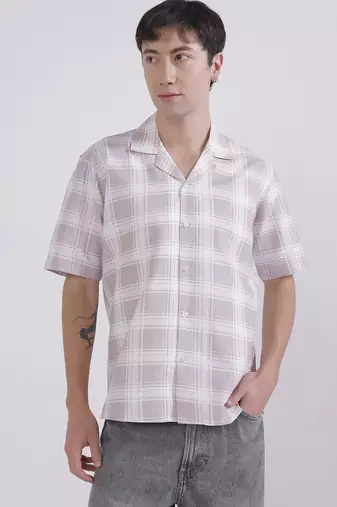 Regular fit casual check shirt