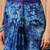 Blue printed cotton blend ethnic saree with blouse piece