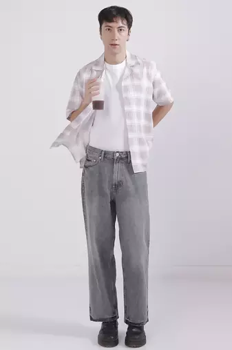 Regular fit casual check shirt