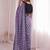 Stunning purple viscose rangoli silk saree with black embroidery and mirror work