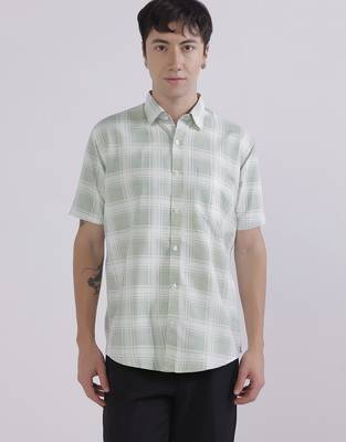 Regular fit casual check shirt 1