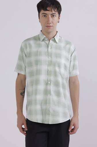 Regular fit casual check shirt