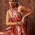 Red printed art silk ethnic saree with blouse piece
