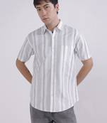 Grey stripes casual shirt