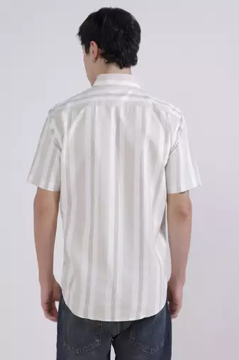 Brown stripes casual shirt