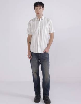Brown stripes casual shirt 3