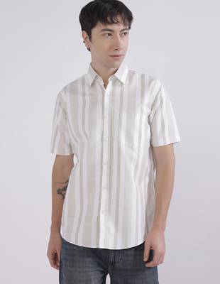 Brown stripes casual shirt 5