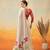 Off white printed art silk ethnic saree with blouse piece