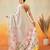 Off white printed art silk ethnic saree with blouse piece
