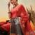 Black printed tissue traditional saree with blouse piece