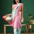 Pink printed art silk ethnic saree with blouse piece