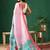 Pink printed art silk ethnic saree with blouse piece