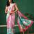 Pink printed art silk ethnic saree with blouse piece