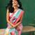 Pink printed art silk ethnic saree with blouse piece