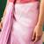 Pink printed art silk ethnic saree with blouse piece