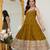 Olive green vichitra silk embroidered anarkali gown set with dupatta