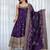 Purple vichitra silk heavy embroidered anarkali gown set with dupatta