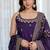 Purple vichitra silk heavy embroidered anarkali gown set with dupatta