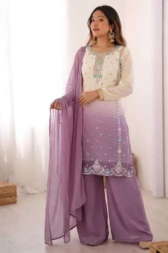 Heavy Embroidery Work Top-Bottom With Dupatta Party Wear Suit Set
