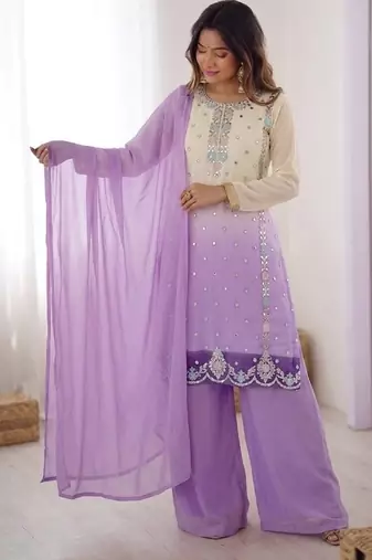 Heavy Embroidery Work Top-Bottom With Dupatta Party Wear Suit Set