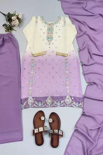 Heavy Embroidery Work Top-Bottom With Dupatta Party Wear Suit Set