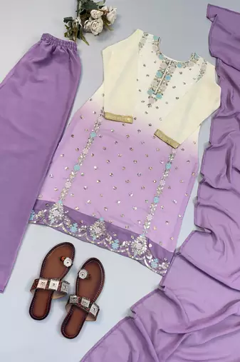 Heavy Embroidery Work Top-Bottom With Dupatta Party Wear Suit Set