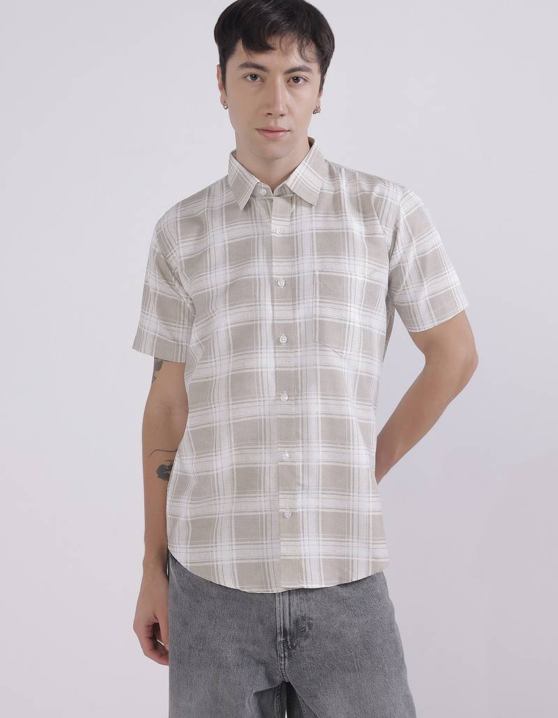 Mens check casual shirt