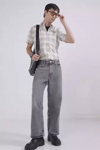 Mens check casual shirt