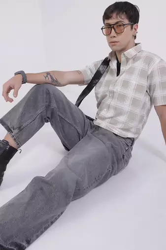 Mens check casual shirt