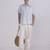 Blue linen collared shirt