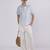 Blue linen collared shirt