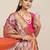 Pink woven tissue party wear saree with blouse piece