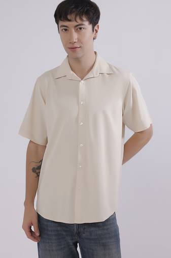 Mens beige japanese shirt