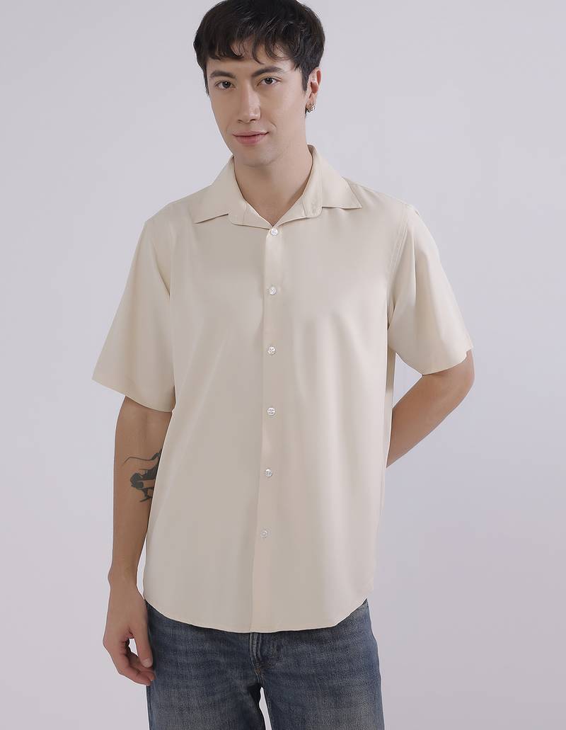 Mens beige japanese shirt