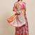 Pink woven tissue party wear saree with blouse piece