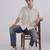 Mens beige japanese shirt