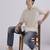 Mens beige japanese shirt